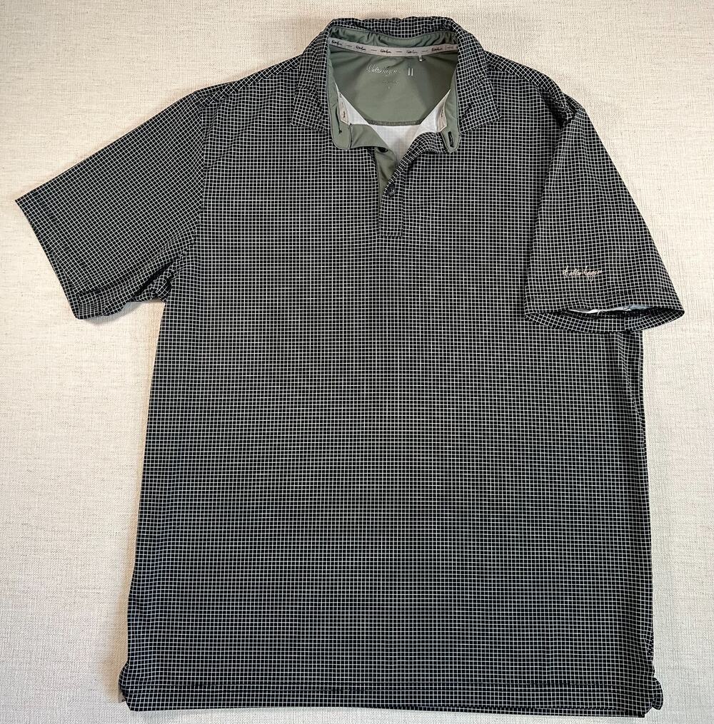Walter Hagen Performance Golf Polo – Black/White Check – Men’s Large